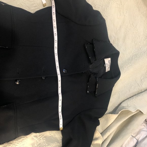Kasper Jacket Black with Black Sequin Detail Size 8 - Picture 11 of 13